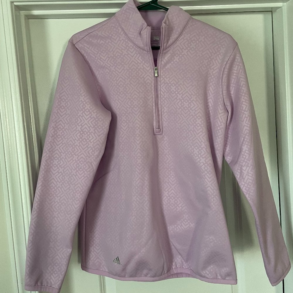 Light purple Adidas pull over - fleece lined! Quarter zip